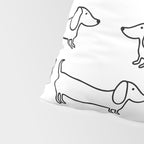 Dachshund in black-white Pillow Sham Gallery Image 4