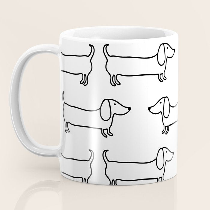 Dachshund in black-white Coffee Mug Gallery Image 3