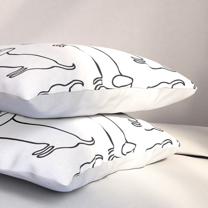 Dachshund in black-white Pillow Sham Gallery Image 3