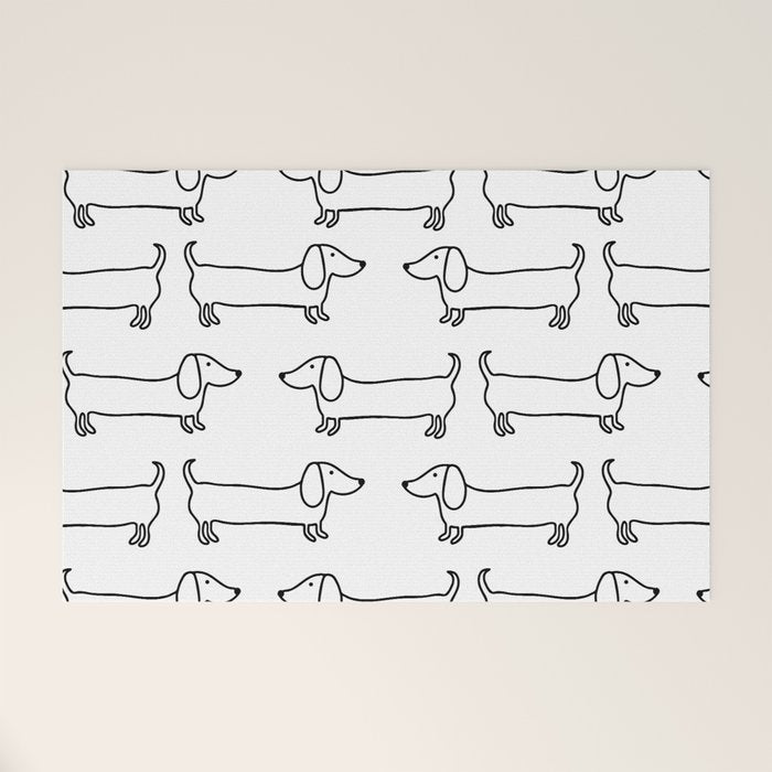 Dachshund in black-white Welcome Mat Gallery Image 1
