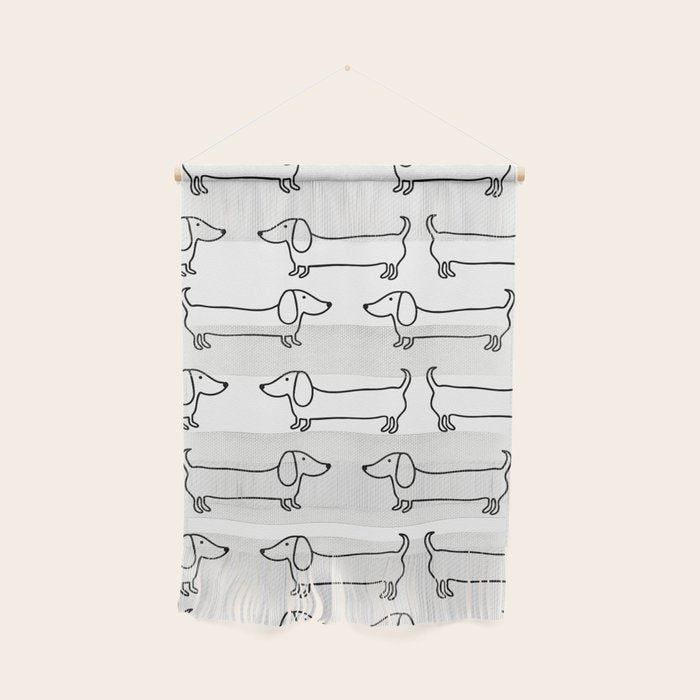 Dachshund in black-white Wall Hanging Gallery Image 1
