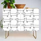 Dachshund in black-white Credenza Gallery Image 1