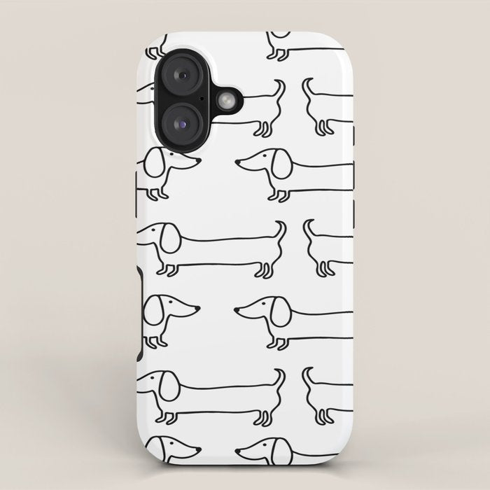 Dachshund in black-white iPhone Case Gallery Image 1