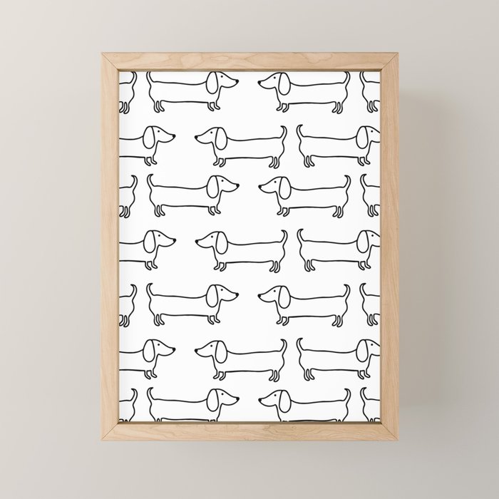 Dachshund in black-white Mini Art Print Gallery Image 1