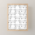 Dachshund in black-white Mini Art Print Gallery Image 1