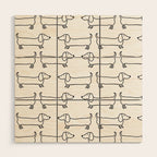 Dachshund in black-white Wood Wall Art Gallery Image 1