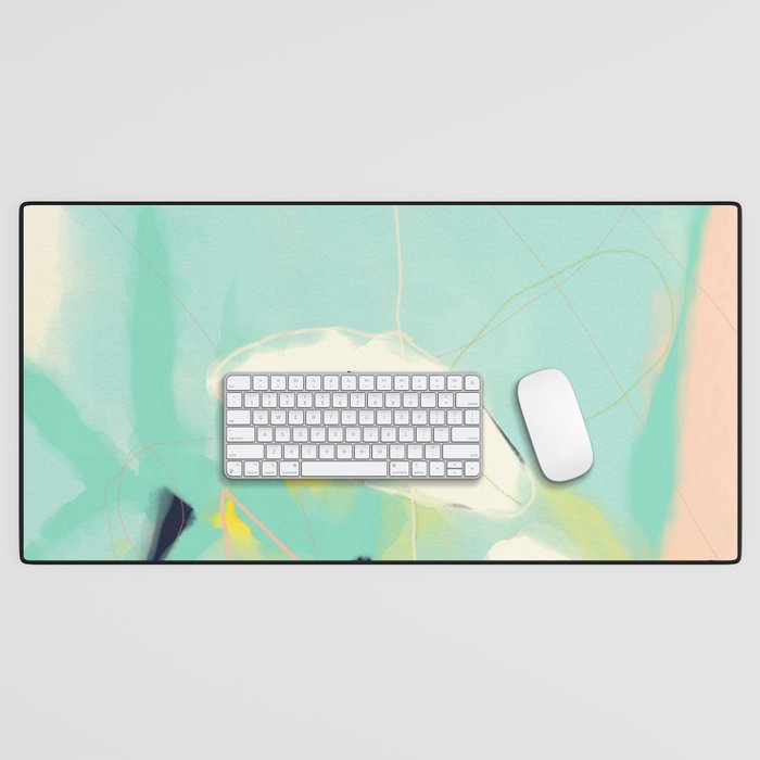 minimal floral abstract art Desk Mat Gallery Image 1