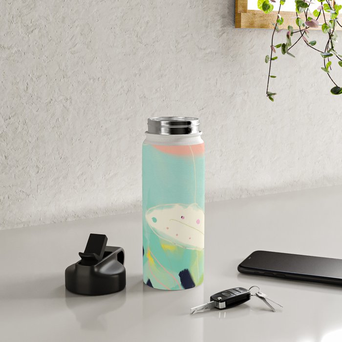 minimal floral abstract art Water Bottle Gallery Image 4