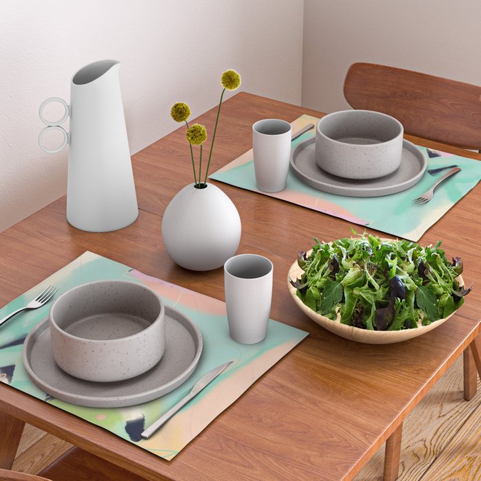 minimal floral abstract art Placemat Gallery Image 2