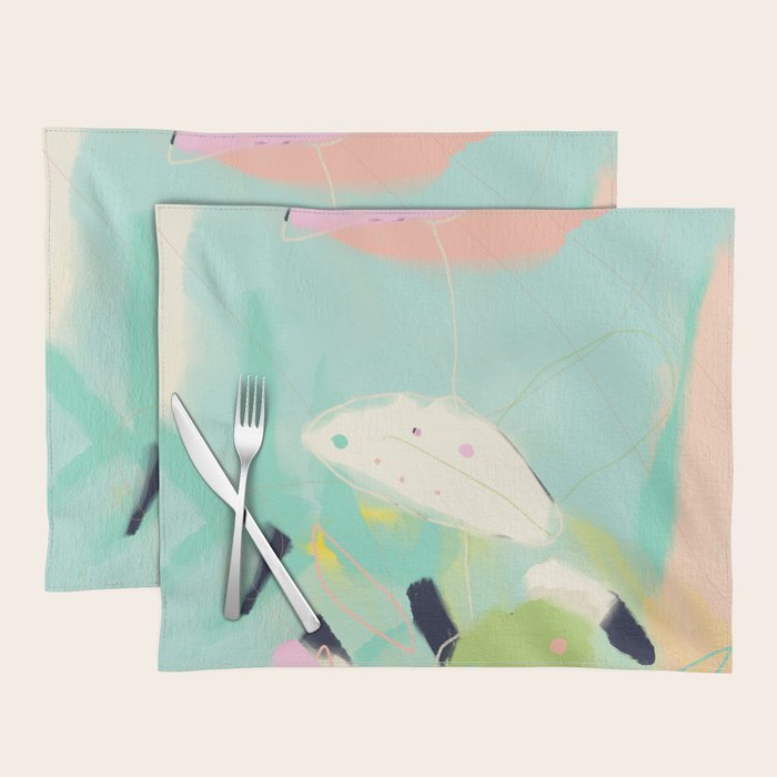 minimal floral abstract art Placemat Gallery Image 1
