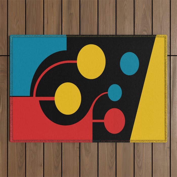 Mid Century Modern Geometric Abstract Outdoor Rug Gallery Image 1