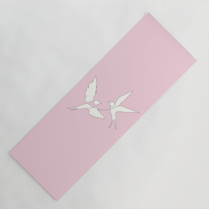 Two Swallows Line Art Yoga Mat Gallery Image 1