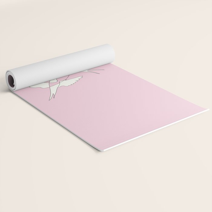 Two Swallows Line Art Yoga Mat Gallery Image 2