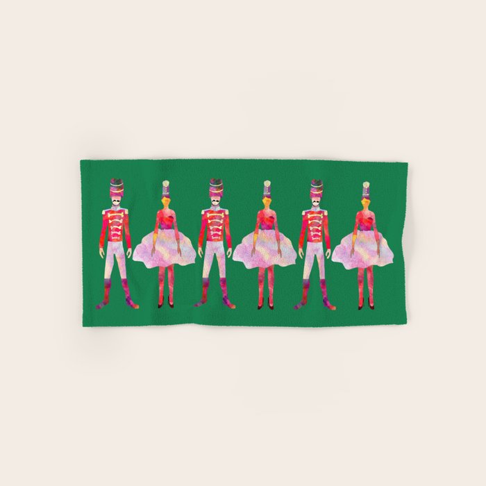Nutcracker Ballet - Candy Cane Green Bath Towel Gallery Image 1