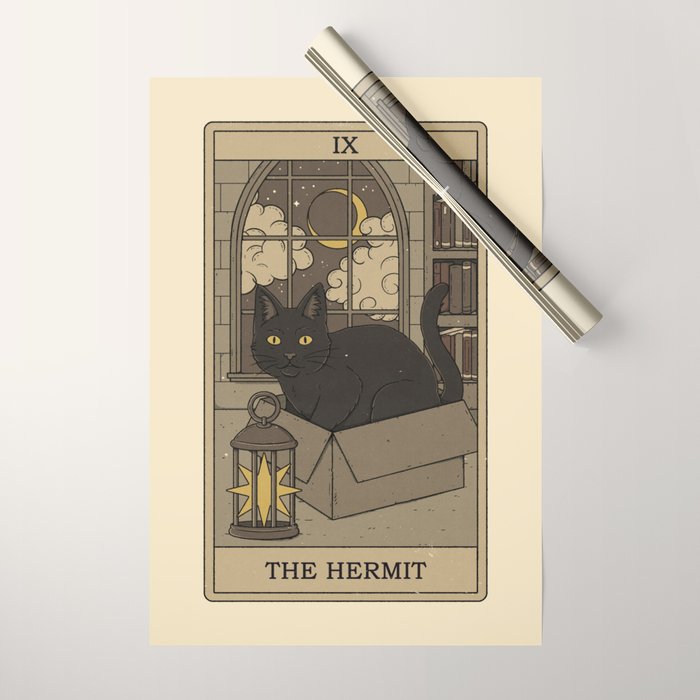 The Hermit - Cats Tarot Wrapping Paper Gallery Image 1