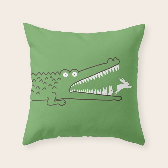 Mr. Croc's Nightmare Throw Pillow Gallery Image 1