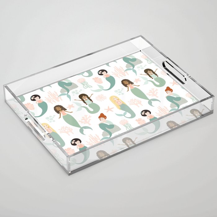 Mermaid Friends, Mermaid Art, Little Mermaids, Mermaid Decor, Nursery Acrylic Tray Gallery Image 1