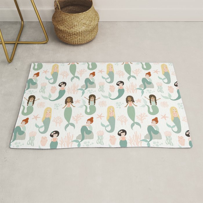 Mermaid Friends, Mermaid Art, Little Mermaids, Mermaid Decor, Nursery Rug Gallery Image 1