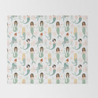 Mermaid Friends, Mermaid Art, Little Mermaids, Mermaid Decor, Nursery Throw Blanket Gallery Image 2
