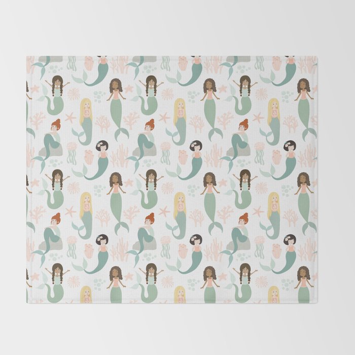 Mermaid Friends, Mermaid Art, Little Mermaids, Mermaid Decor, Nursery Throw Blanket Gallery Image 2