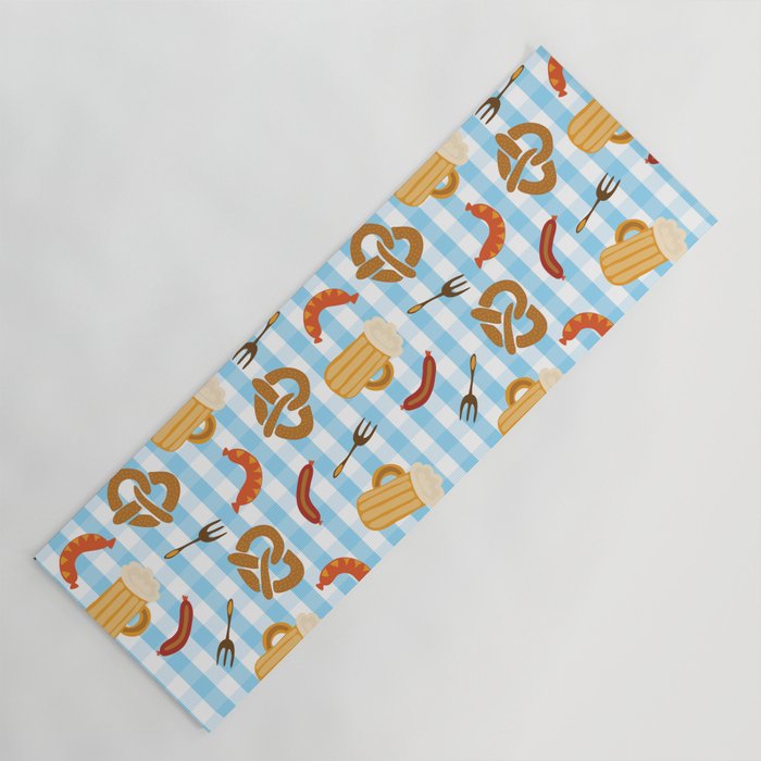 Oktoberfest Prezels Beer Sausages Yoga Mat Gallery Image 1