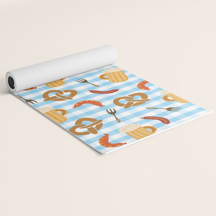 Oktoberfest Prezels Beer Sausages Yoga Mat Gallery Image 2