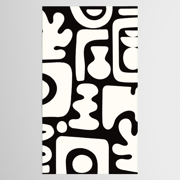 Abstract Black&White Cutouts Tablecloth Gallery Image 2