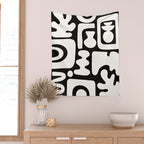 Abstract Black&White Cutouts Wall Tapestry Gallery Image 2