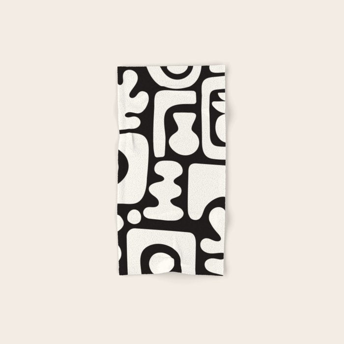Abstract Black&White Cutouts Bath Towel Gallery Image 1