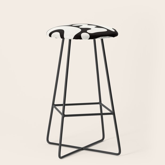 Abstract Black&White Cutouts Stool Gallery Image 1