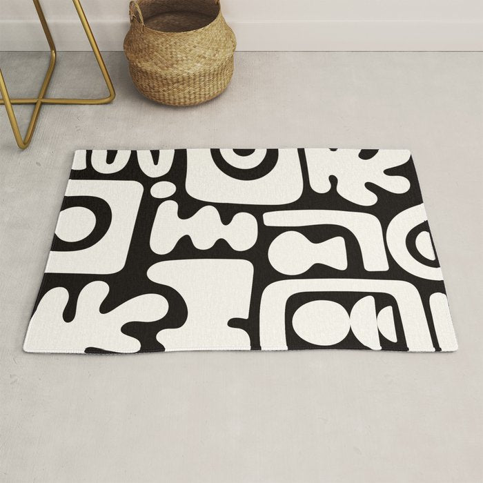 Abstract Black&White Cutouts Rug Gallery Image 1