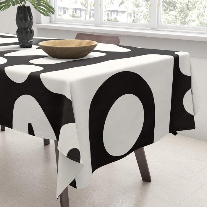 Abstract Black&White Cutouts Tablecloth Gallery Image 3
