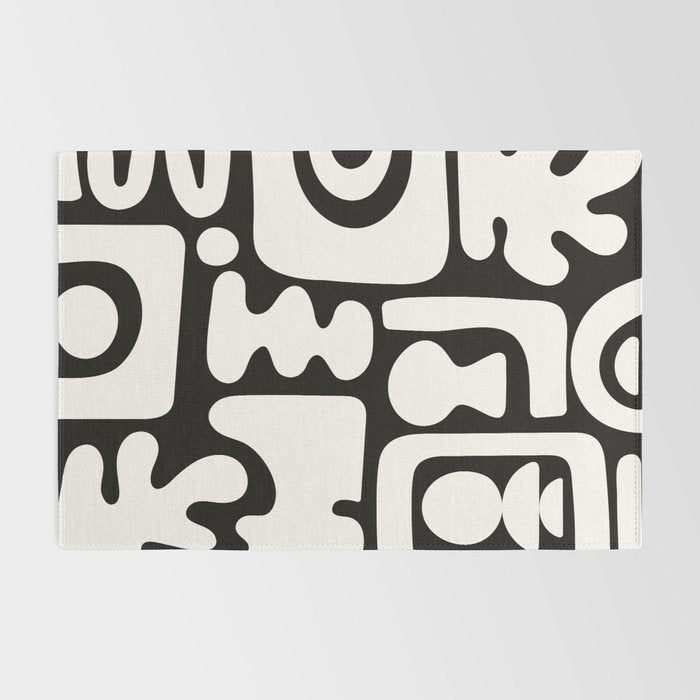 Abstract Black&White Cutouts Rug Gallery Image 2