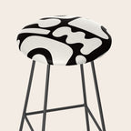 Abstract Black&White Cutouts Stool Gallery Image 2
