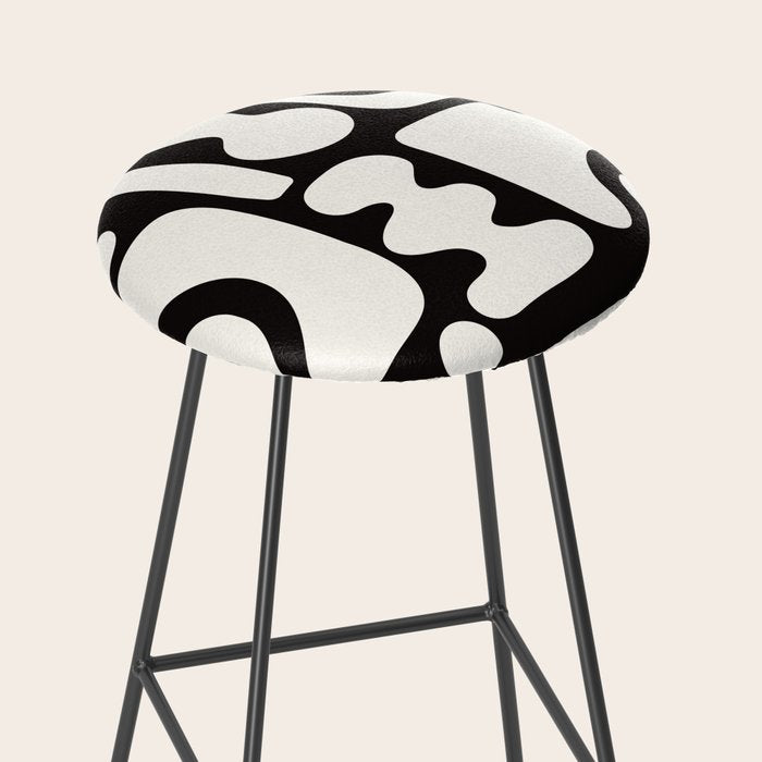 Abstract Black&White Cutouts Stool Gallery Image 2