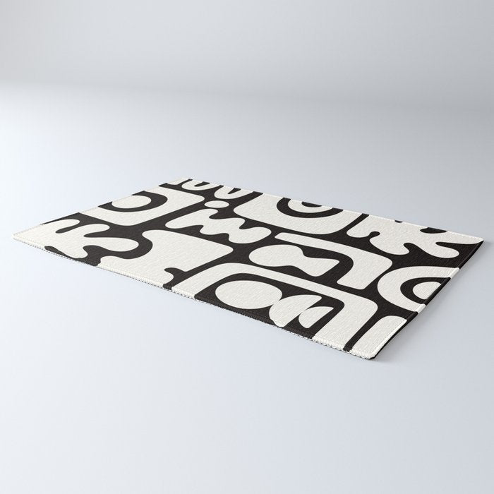 Abstract Black&White Cutouts Rug Gallery Image 3