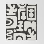 Abstract Black&White Cutouts Throw Blanket Gallery Image 2
