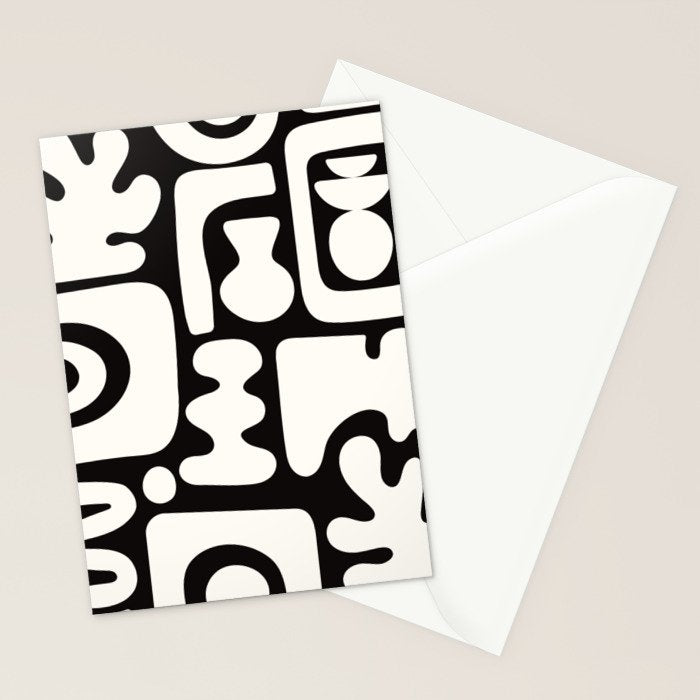 Abstract Black&White Cutouts Stationery Card Gallery Image 2