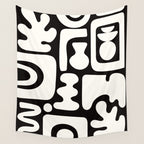 Abstract Black&White Cutouts Wall Tapestry Gallery Image 4