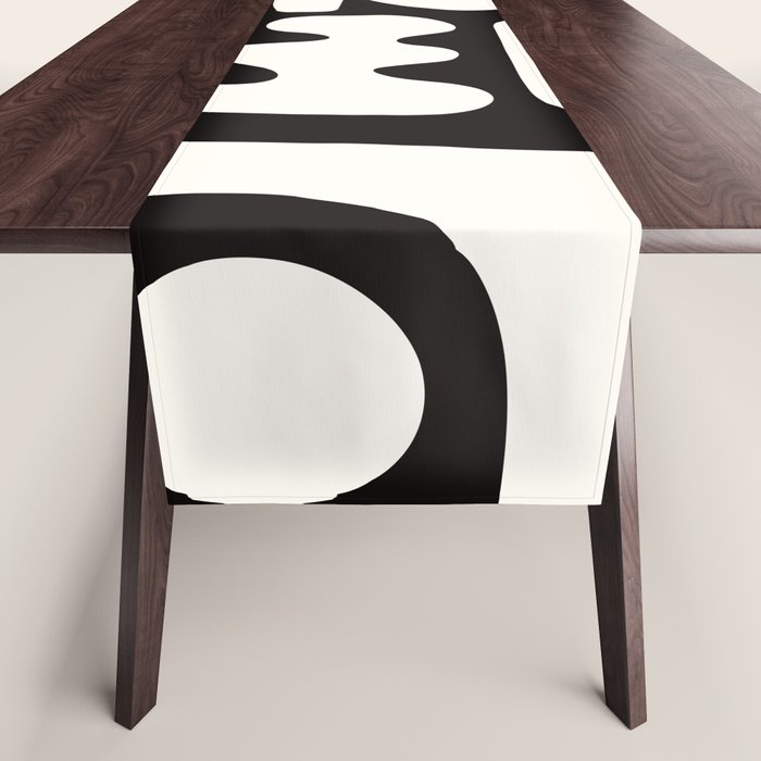 Abstract Black&White Cutouts Table Runner Gallery Image 1
