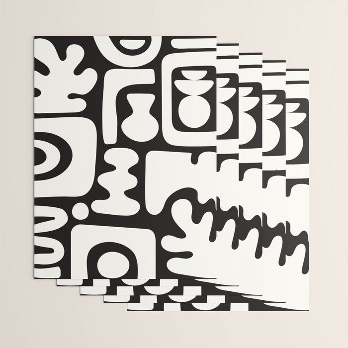 Abstract Black&White Cutouts Wrapping Paper Gallery Image 3