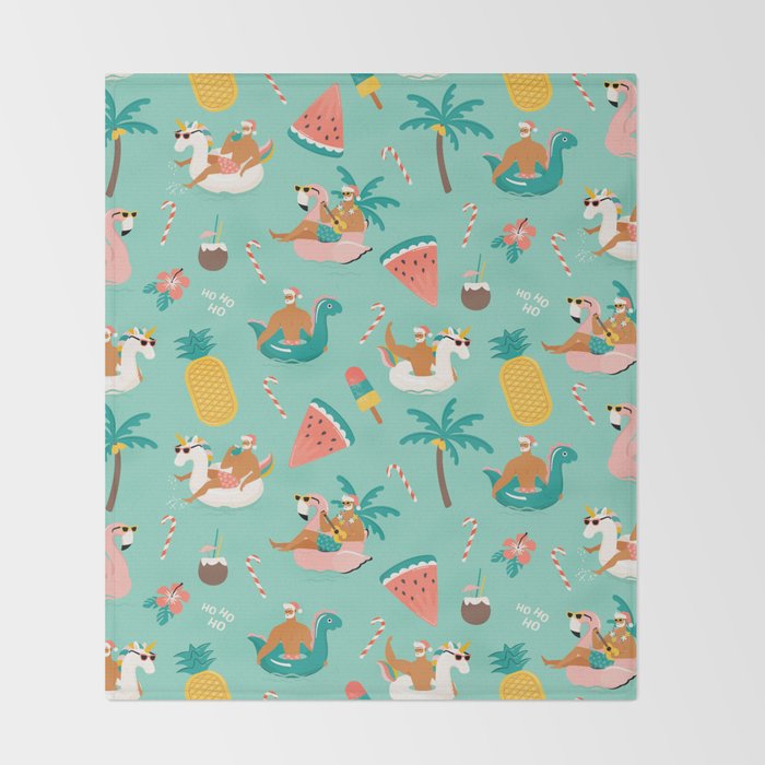 Hot Santa on vacation Throw Blanket Gallery Image 2