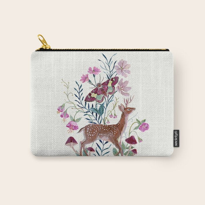 Floral Deer Carry All Pouch Gallery Image 1