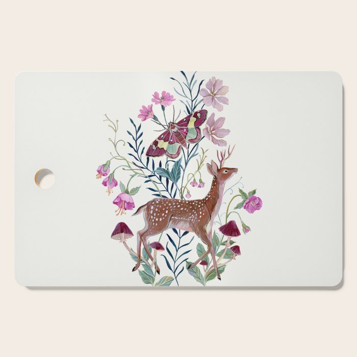 Floral Deer Cutting Board Gallery Image 1
