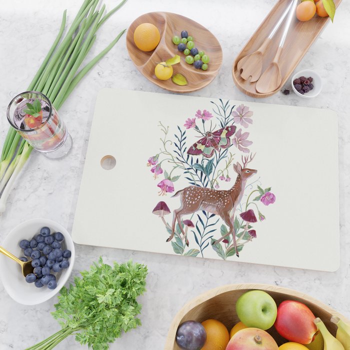Floral Deer Cutting Board Gallery Image 2