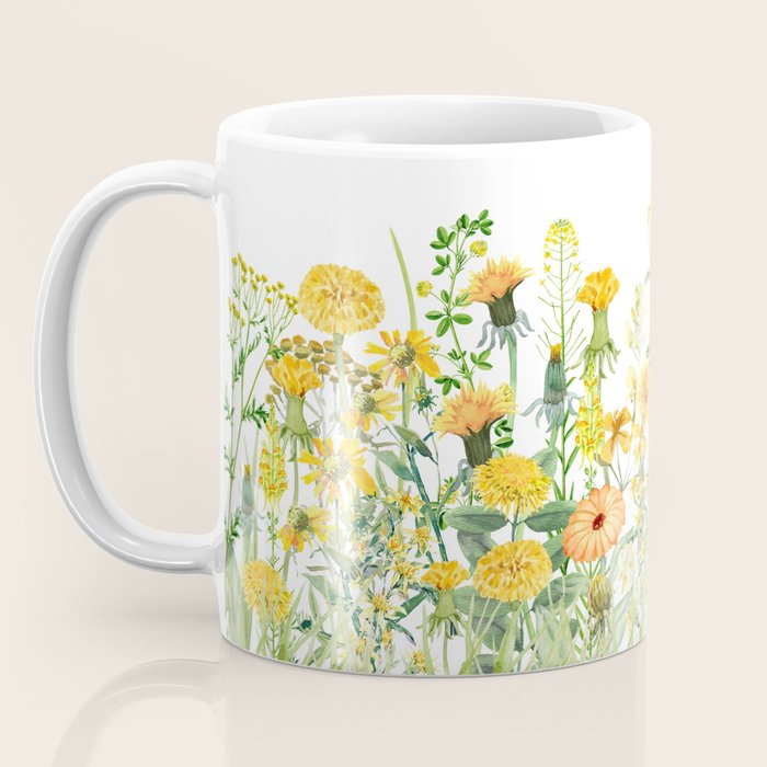 Yellow Scandinavian Wildflowers  Meadow  Coffee Mug Gallery Image 3