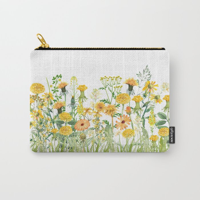 Yellow Scandinavian Wildflowers  Meadow  Carry All Pouch Gallery Image 1
