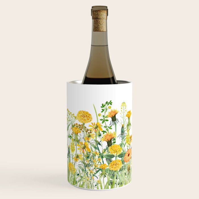 Yellow Scandinavian Wildflowers  Meadow  Wine Chiller Gallery Image 2