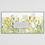 Yellow Scandinavian Wildflowers  Meadow  Desk Mat Gallery Image 1