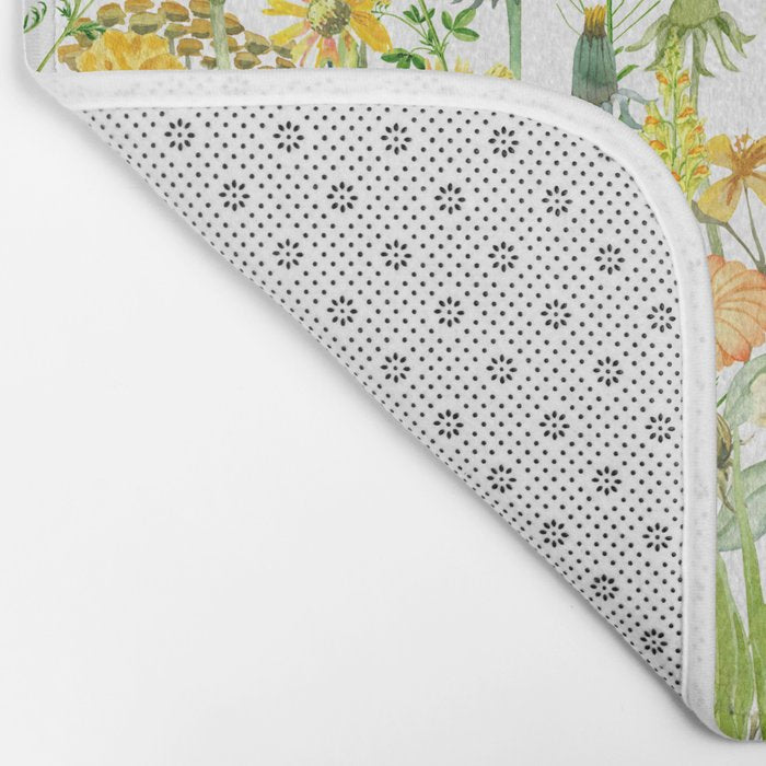 Yellow Scandinavian Wildflowers  Meadow  Bath Mat Gallery Image 2